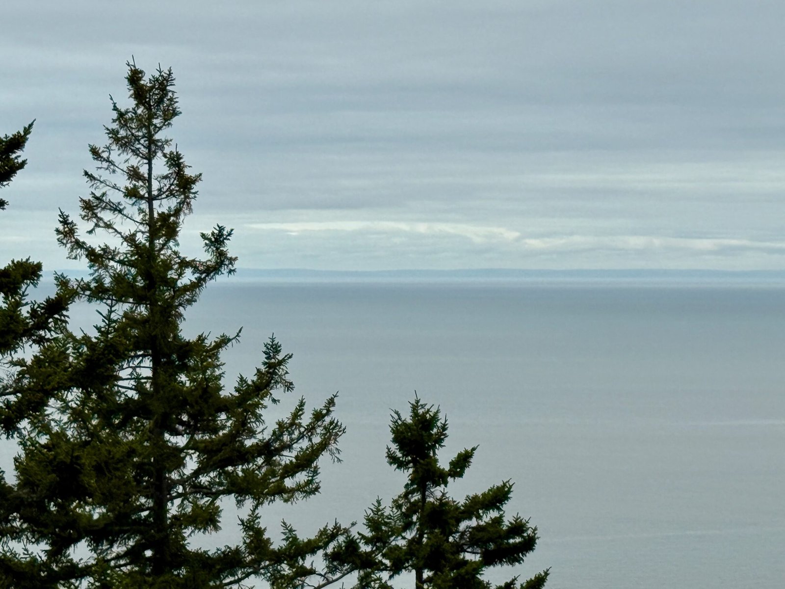 Bay of Fundy view from Quaco Lookout with Nova Scotia visible across the water